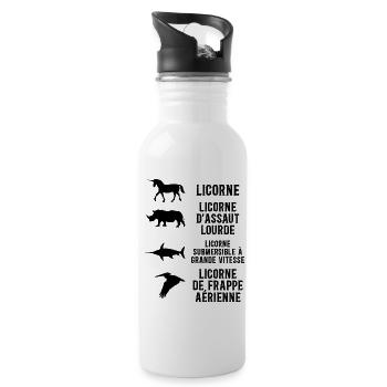 Blague Sur Les Licornes Humour De Licorne - Gourde avec paille intégrée - blanc - Droite