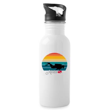 Malta Scuba Diving Gift - Trinkflasche mit integriertem Trinkhalm - Weiß - Rechts