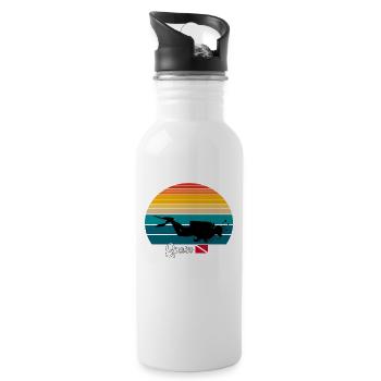 Spain Scuba Diving Gift - Trinkflasche mit integriertem Trinkhalm - Weiß - Rechts