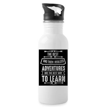 To Learn, Adventures - Water bottle with straw - white - Right