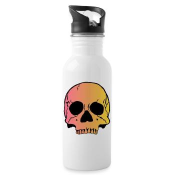 Skull 1 - Trinkflasche mit integriertem Trinkhalm - Weiß - Rechts