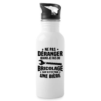 Cadeau humour ne pas déranger bricolage bière - Gourde avec paille intégrée - blanc - Droite