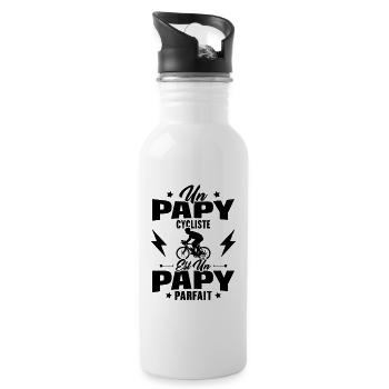 Un papy cycliste est un papy parfait Cadeau - Gourde avec paille intégrée - blanc - Droite