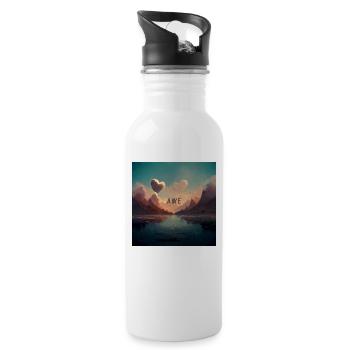 Awe - Trinkflasche mit integriertem Trinkhalm - Weiß - Rechts