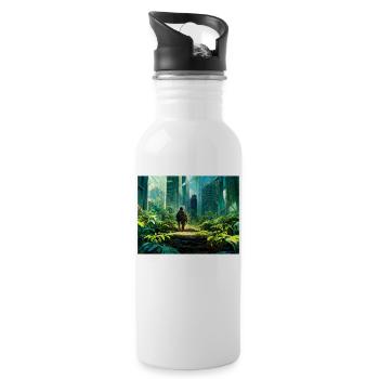 Lone Survivor Only Survivor - Water bottle with straw - white - Right