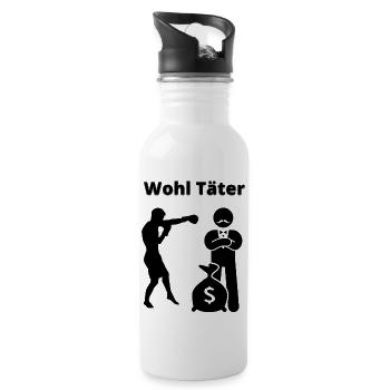 Wohltäter - Trinkflasche mit integriertem Trinkhalm - Weiß - Rechts