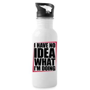 I Have No Idea - Water bottle with straw - white - Right
