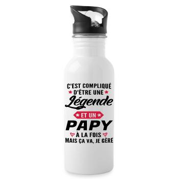 légende et papy / humour grand-père / humour papy - Gourde avec paille intégrée - blanc - Droite
