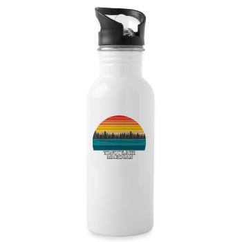 Trout Lake Michigan - Water bottle with straw - white - Right