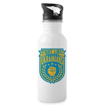 fight like ukrainians quote - Water bottle with straw - white - Right