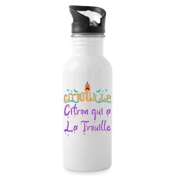 Citrouille citron qui a la trouille chauve souris - Gourde avec paille intégrée - blanc - Droite