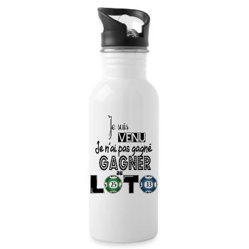 LOTO - Gourde avec paille intégrée - blanc - Droite