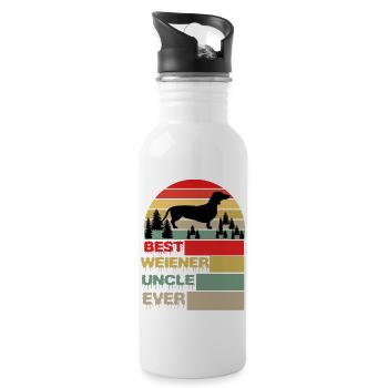 BEST WEINER UNCLE EVER GIFTS - Water bottle with straw - white - Right