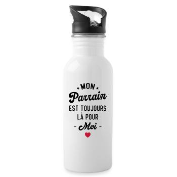 Mon parrain est toujours là pour moi - Gourde avec paille intégrée - blanc - Droite