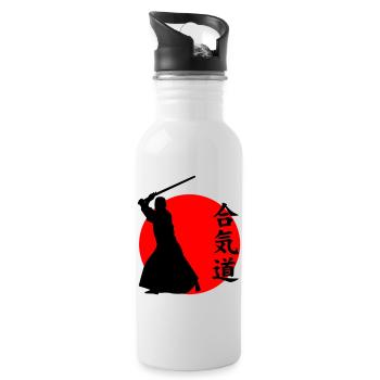 Aikido - Trinkflasche mit integriertem Trinkhalm - Weiß - Rechts