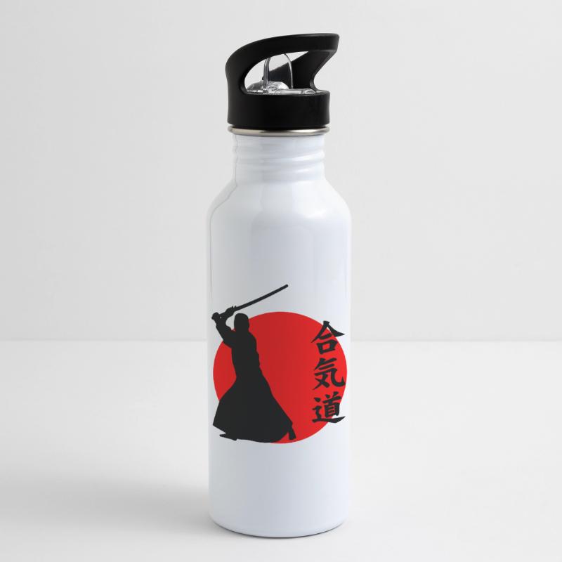 Aikido Trinkflasche mit integriertem Trinkhalm