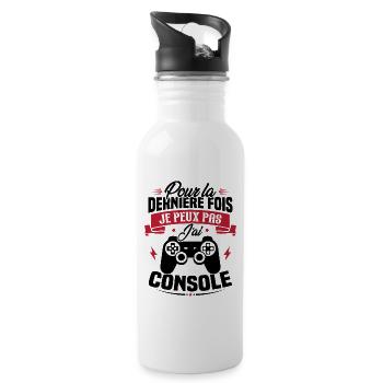 Pour la derniere fois je peux pas j'ai console - Gourde avec paille intégrée - blanc - Droite