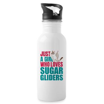 JUST A GIRL WHO LOVES SUGAR GLIDERS - Water bottle with straw - white - Right