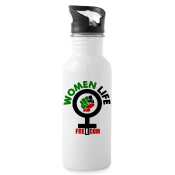 Women life freedom - Trinkflasche mit integriertem Trinkhalm - Weiß - Rechts