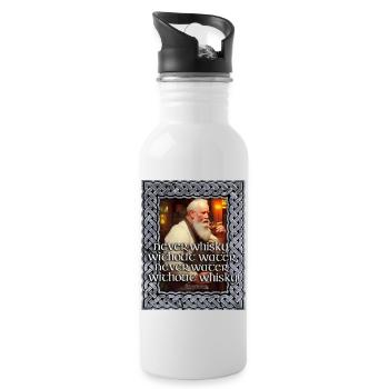 Niemals Wasser ohne Whisky - Trinkflasche mit integriertem Trinkhalm - Weiß - Rechts