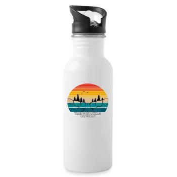 Watson Falls Oregon - Trinkflasche mit integriertem Trinkhalm - Weiß - Rechts