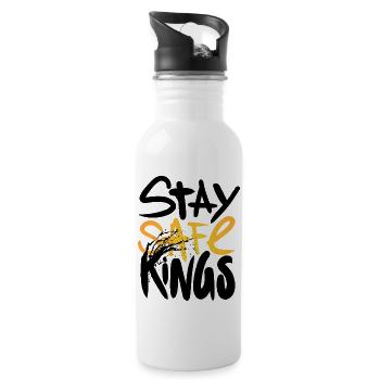 Stay Safe Kings ! Only One Place - Water bottle with straw - white - Right