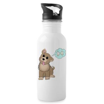 7 1 Floof woof blank - Trinkflasche mit integriertem Trinkhalm - Weiß - Rechts