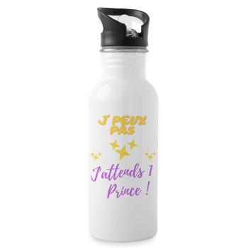 J PEUX PAS J'attends un prince - Gourde avec paille intégrée - blanc - Droite