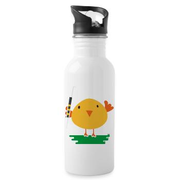 Hockey Hockey-chick plays field hockey - Water bottle with straw - white - Right