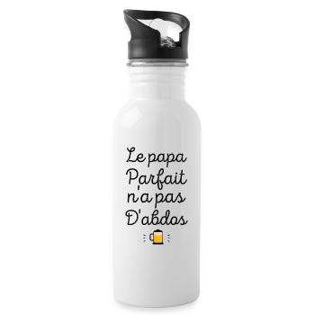 Le papa parfait n'a pas d'abdos - Gourde avec paille intégrée - blanc - Droite