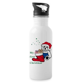 my first christmas - Trinkflasche mit integriertem Trinkhalm - Weiß - Rechts