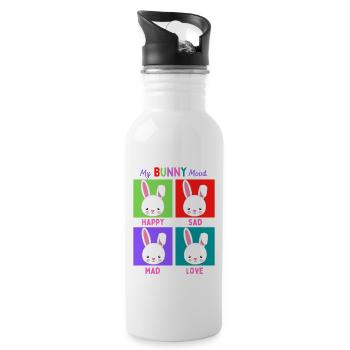 My Rabbit Mood - Trinkflasche mit integriertem Trinkhalm - Weiß - Rechts