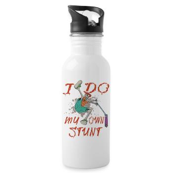 Stunt Scooter I do my own stunt - Trinkflasche mit integriertem Trinkhalm - Weiß - Rechts