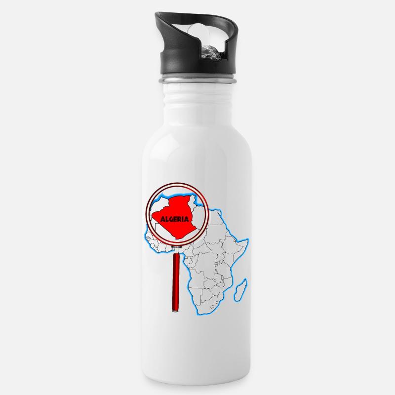 L’Algérie à la loupe - Gourde avec paille intégrée - blanc