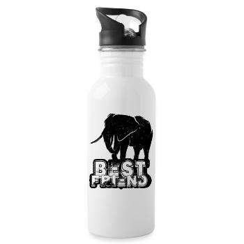 Meilleur ami de l’éléphant - Gourde avec paille intégrée - blanc - Droite