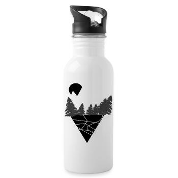 Adventure Travel Hiking Mountain - Trinkflasche mit integriertem Trinkhalm - Weiß - Rechts