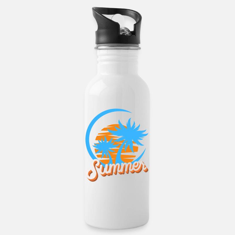 summer - Gourde avec paille intégrée - blanc