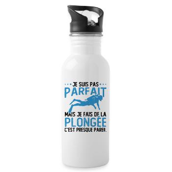 Pas parfait mais je fais de la plongée - Gourde avec paille intégrée - blanc - Droite