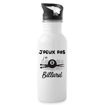 J'peux pas j ai billard - Gourde avec paille intégrée - blanc - Droite
