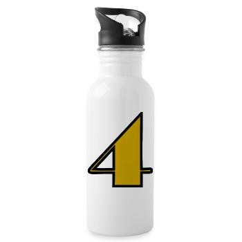 4,4 JAHRE,4. GEBURTSTAG,4 JAHRE,VIER - Trinkflasche mit integriertem Trinkhalm - Weiß - Rechts