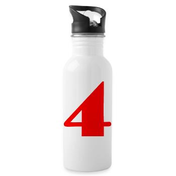 4,4 ANS,4e ANNIVERSAIRE,ANNIVERSAIRE 4 ANS - Gourde avec paille intégrée - blanc - Droite