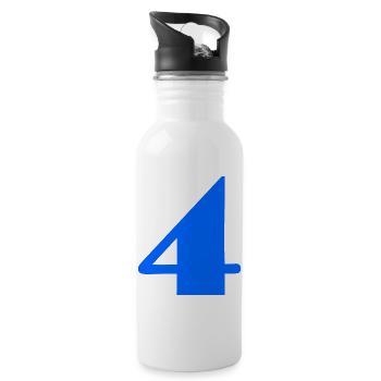 4,4 JAHRE,4. GEBURTSTAG,4 JAHRE JUBILÄUM - Trinkflasche mit integriertem Trinkhalm - Weiß - Rechts