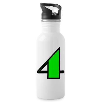4 JAHRE,4. GEBURTSTAG,4 GEBURTSTAG,4 - Trinkflasche mit integriertem Trinkhalm - Weiß - Rechts