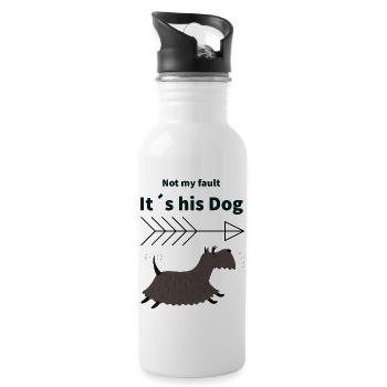 Hunde-Alibi - Trinkflasche mit integriertem Trinkhalm - Weiß - Rechts