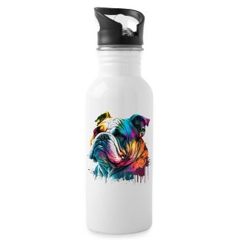 Bulldog - Water bottle with straw - white - Right