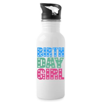 birthday girl - Water bottle with straw - white - Right