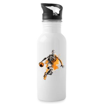 Basketball Basketball Player Dunking Splash Colorful - Water bottle with straw - white - Right