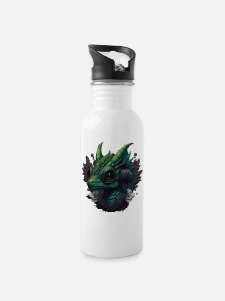 Babydragon Gamer Vintage, Super Cool - Gourde avec paille intégrée - blanc