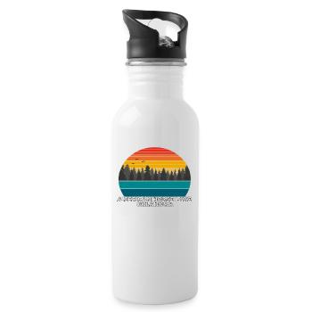 American Horse Lake Oklahoma - Water bottle with straw - white - Right
