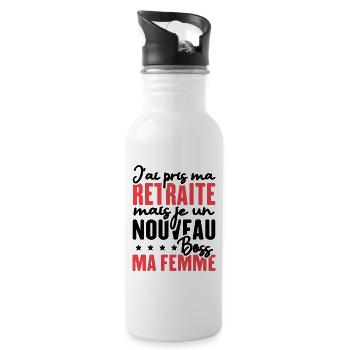 J'ai pris ma retraite - Gourde avec paille intégrée - blanc - Droite